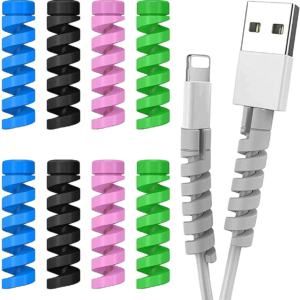 UNIQUE WORLD Multipurpose Spiral Charger Cable Saver Protector Protective Wire Protector U77 Cable Protector (Multicolor)