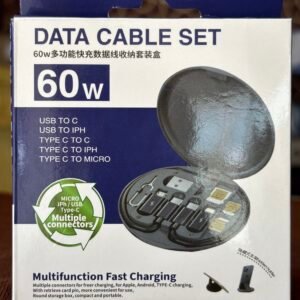 Data Cable Set 60w | USB To C, USB To IPH, Type C To C, C To IPH, C To Micro
